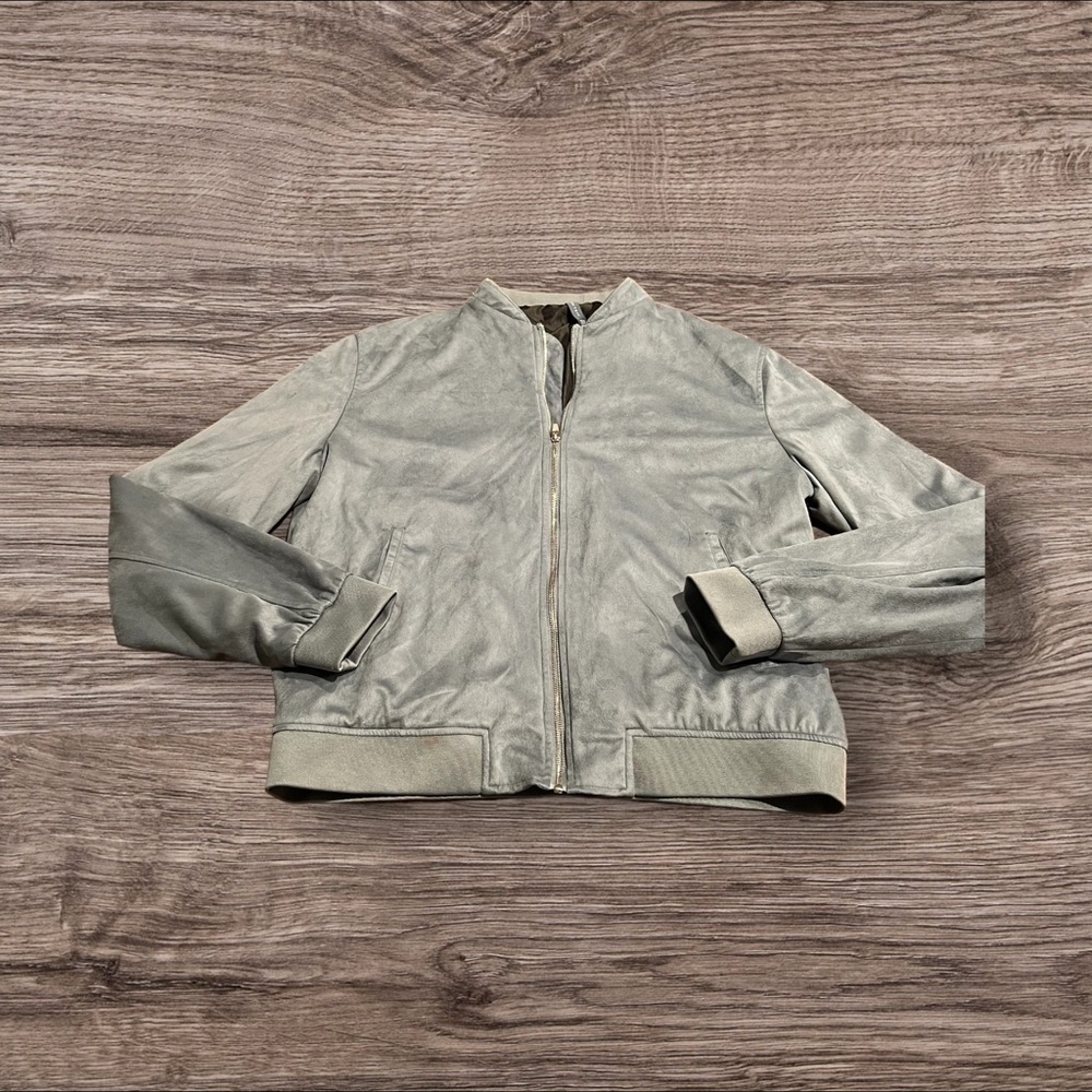 Men's Light Gray Bomber Jacket - Unbranded